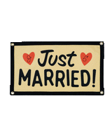 Just Married Camp Flag | Oxford Pennant
