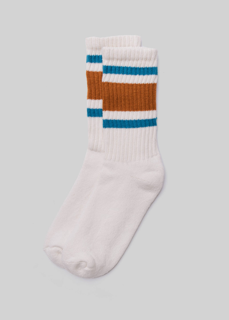Retro Stripe Socks | Texas Orange + Tile | American Trench