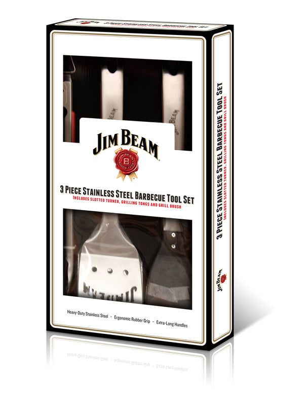 Jim Beam Soft Grip Handle Grilling Tools Set (3-Piece)