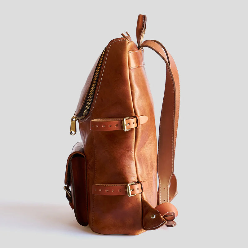 Americana Zip Top Backpack #750 | Tan | Coronado Leather Americana Zip Top Backpack #750 | Tan | Coronado Leather