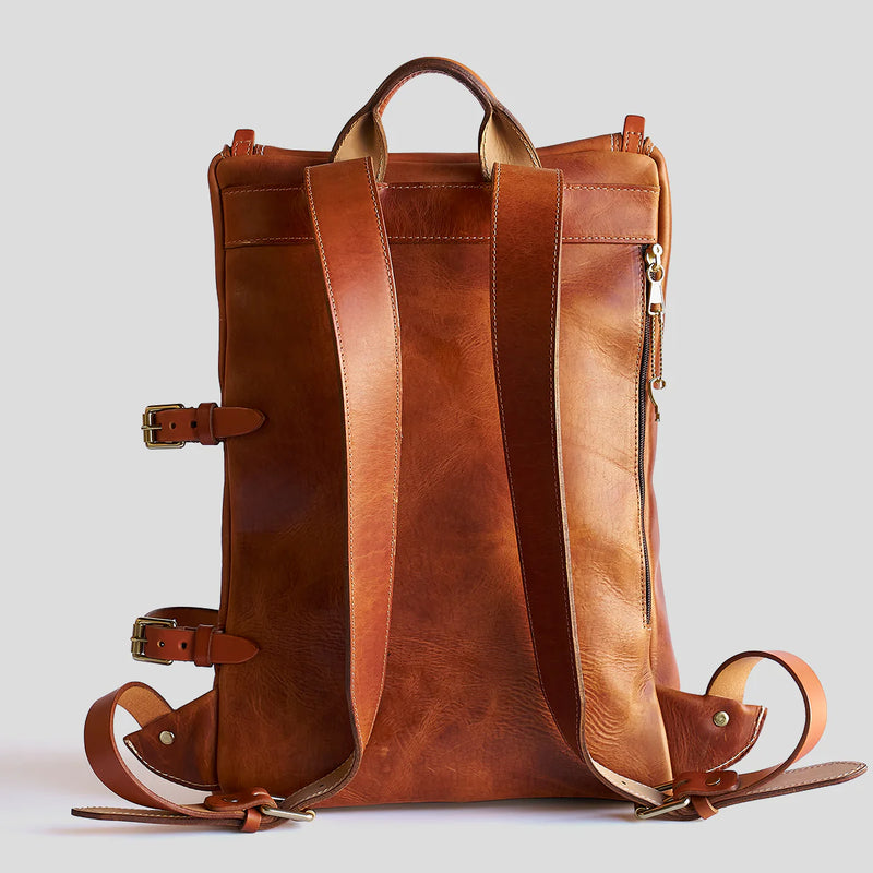 Americana Zip Top Backpack #750 | Tan | Coronado Leather