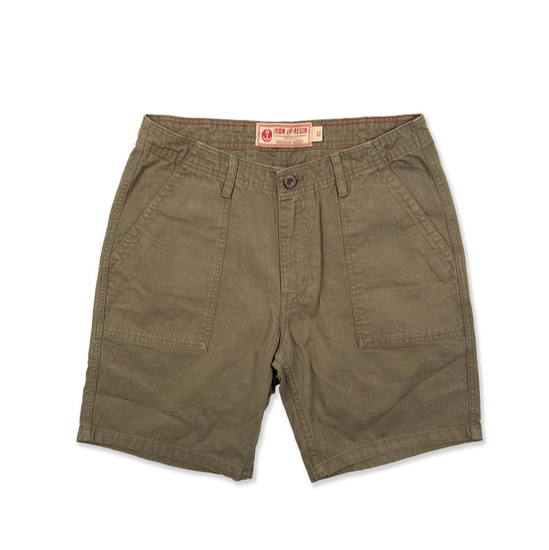 Herringbone Brigade Shorts | Army | Iron & Resin