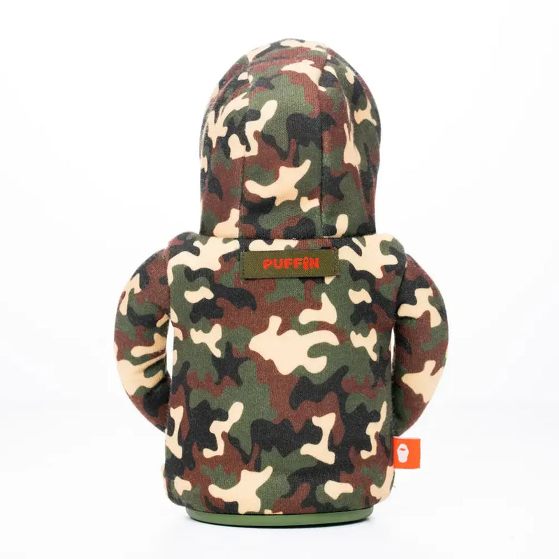 The Hoodie Insulated Can Cooler | Woodsy Camo + Puffin Red | Puffin Drinkwear