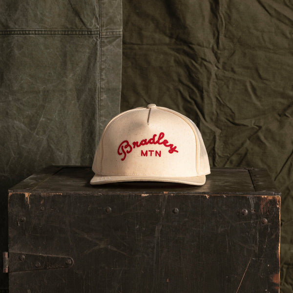 Chainstitch Camper Hat | Oatmeal & Red | Bradley Mountain