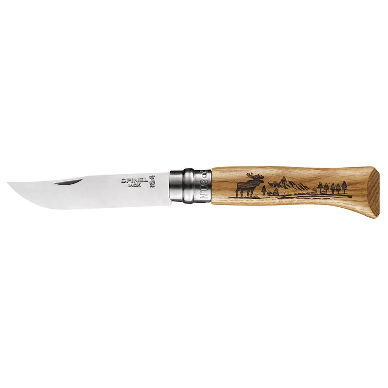  Opinel No.08 Stainless Steel Folding Knife with Oak