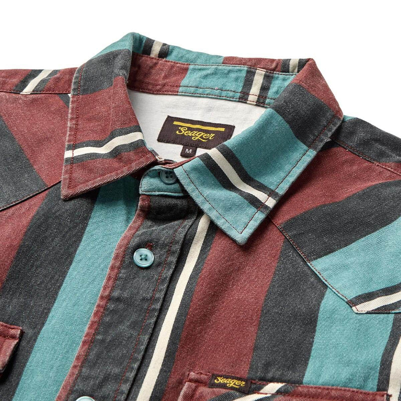 Amarillo L/S Shirt | Turquoise Stripe | Seager Co.