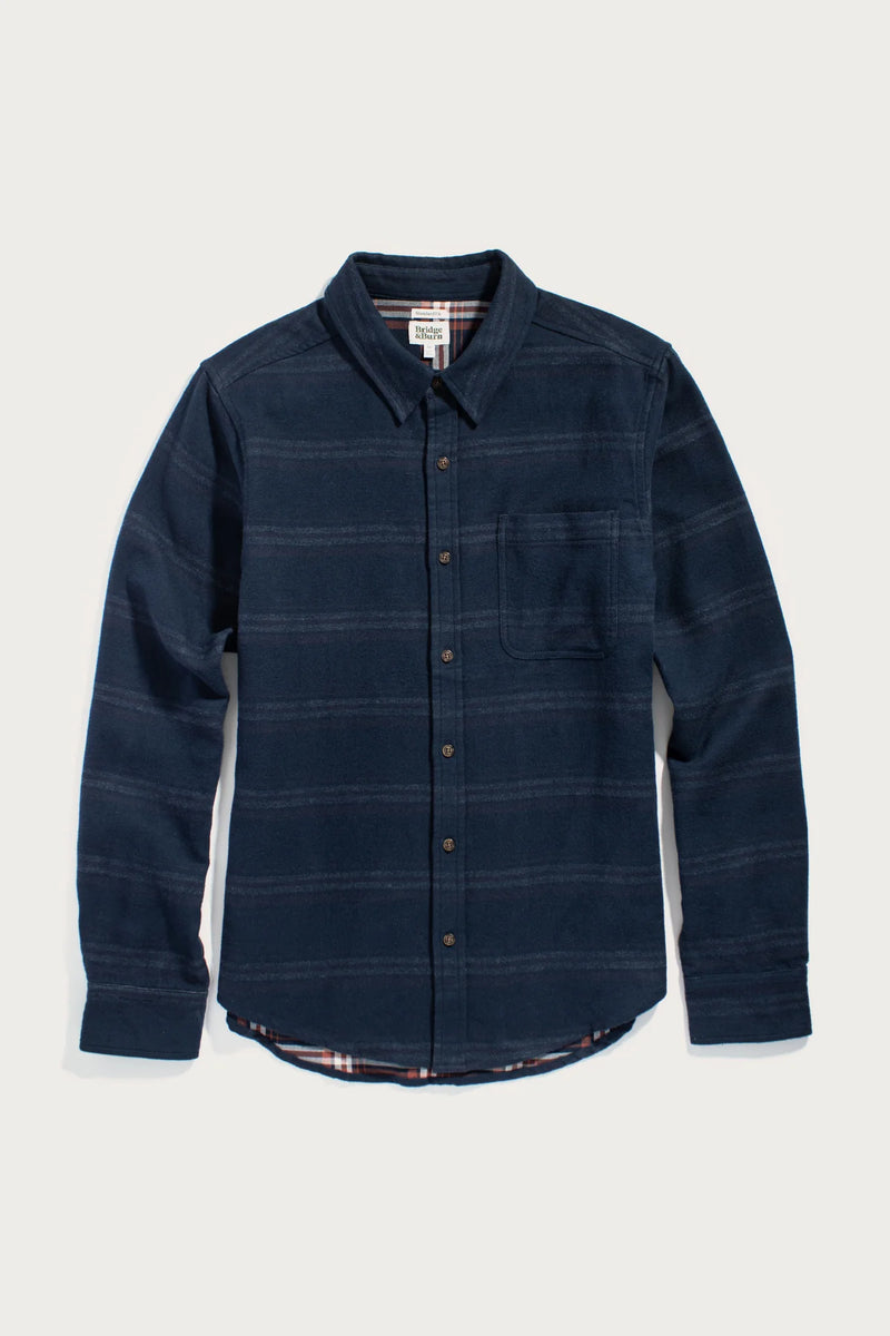 Larson Shirt | Navy Blanket Stripe | Bridge & Burn