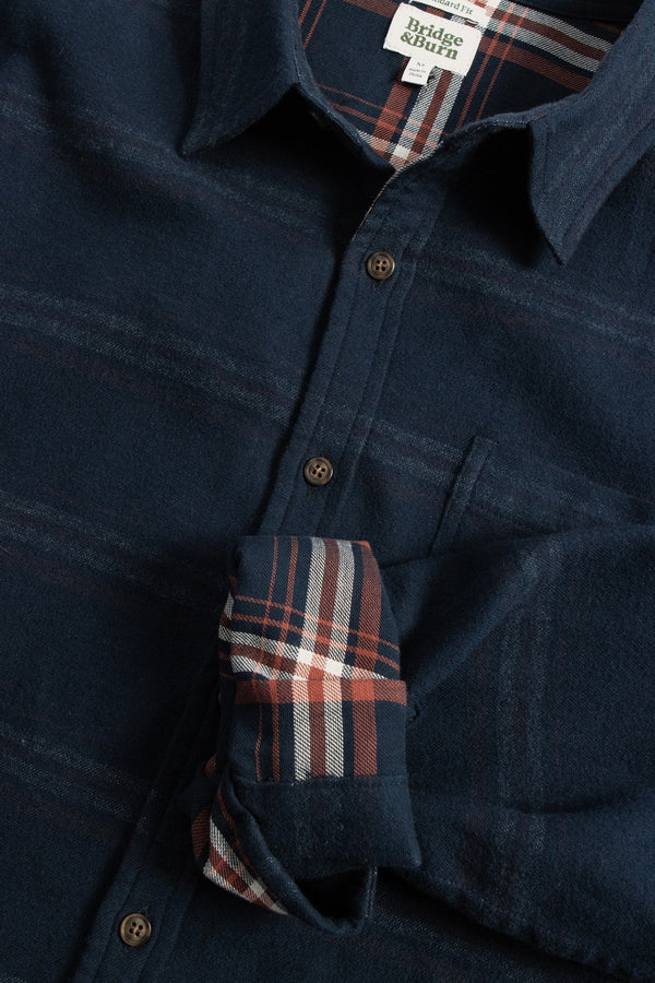 Larson Shirt | Navy Blanket Stripe | Bridge & Burn