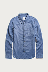 Sutton Slim Shirt | Indigo Herringbone | Bridge & Burn