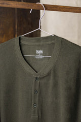 Recycled Waffle Henley | Forest Melange | Bridge & Burn