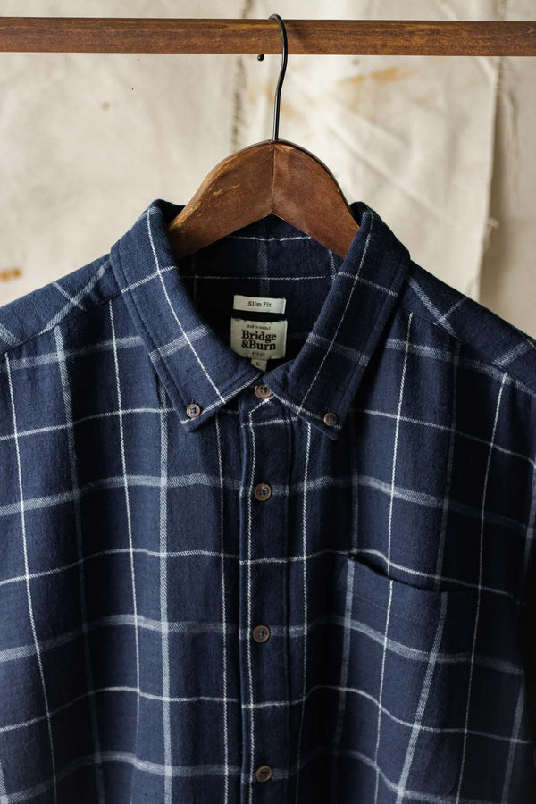 Sutton Slim Shirt | Moonrine Windowpane | Bridge & Burn