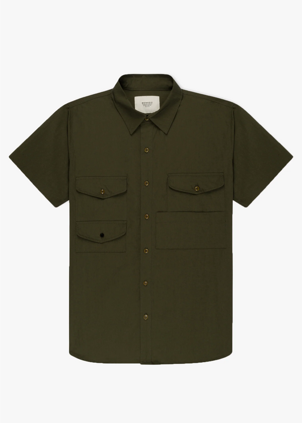 Cahill Shirt | Olive Nylon | Monadic Clothing