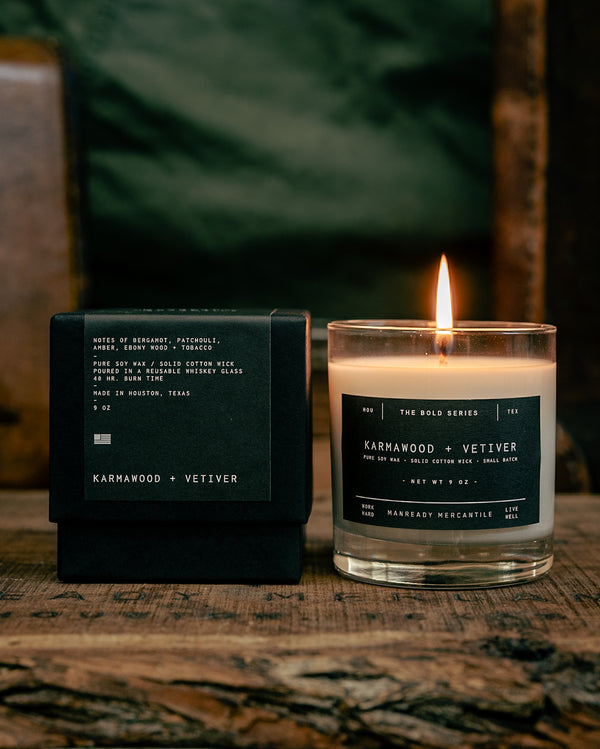 The Bold Series Soy Candle | Karmawood + Vetiver | Manready Mercantile