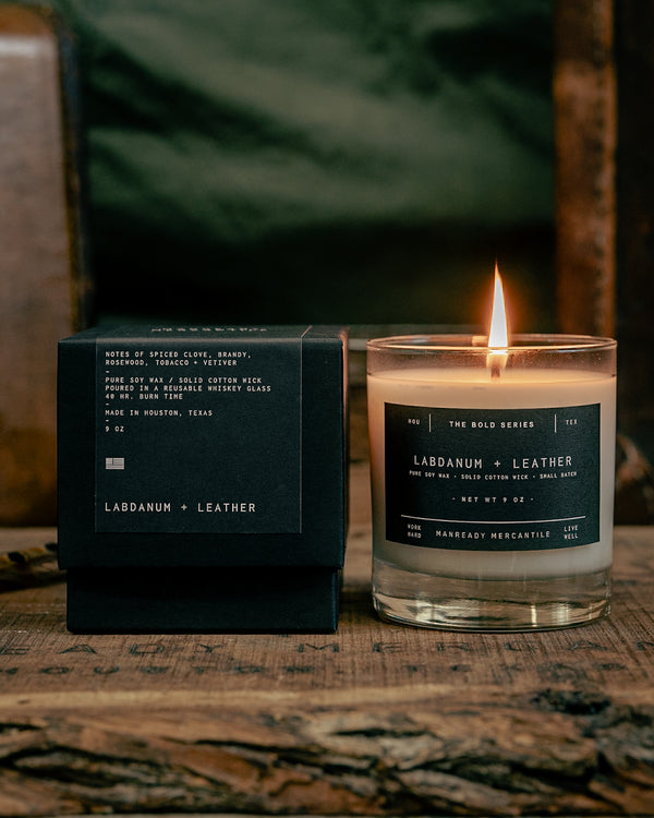 The Bold Series Soy Candle | Labdanum + Leather | Manready Mercantile