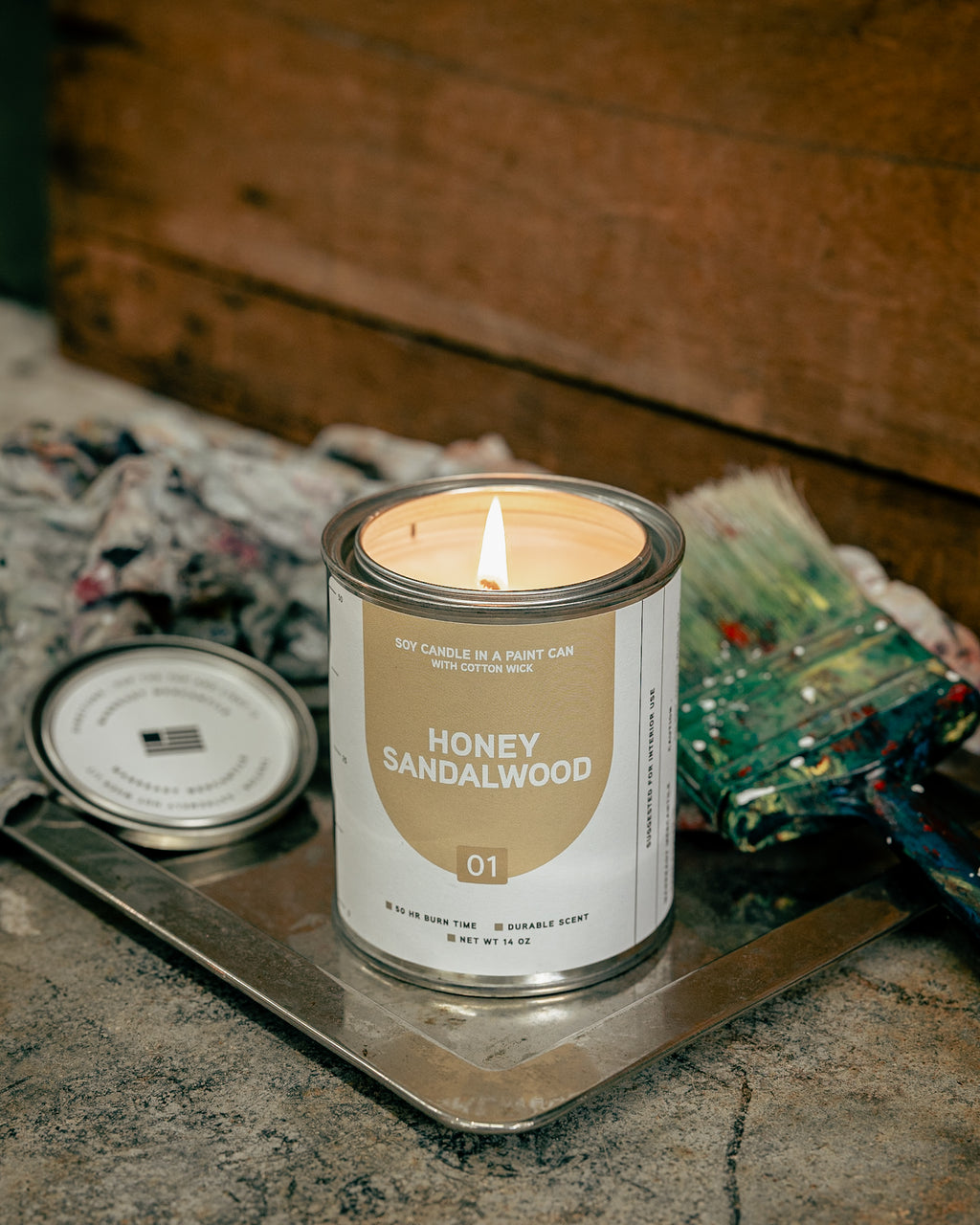 Paint Can Candle 01 Honey Sandalwood
