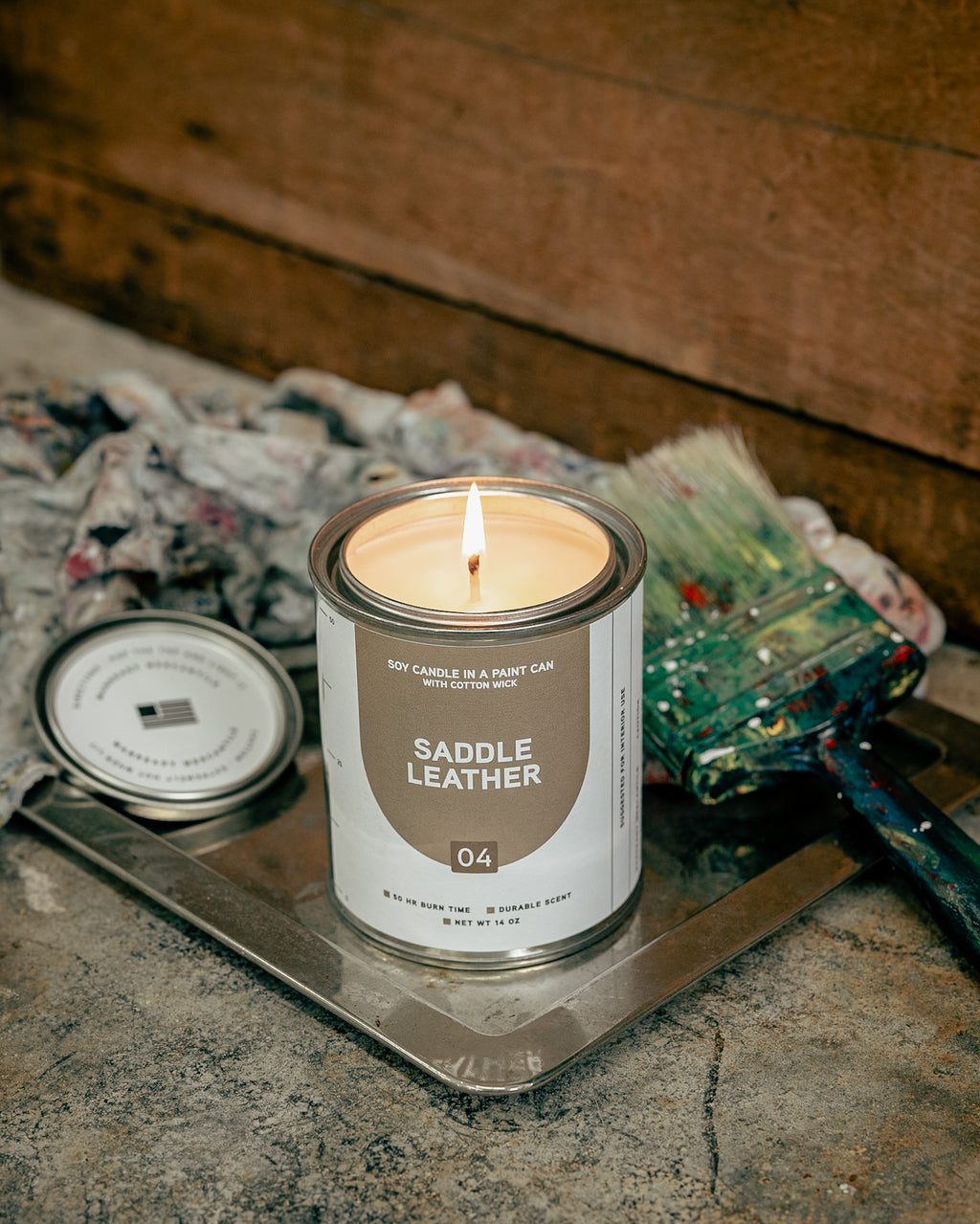 Paint Can Candle 04 Saddle Leather