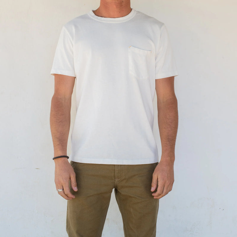 13 oz Pocket Tee | White | Freenote Cloth