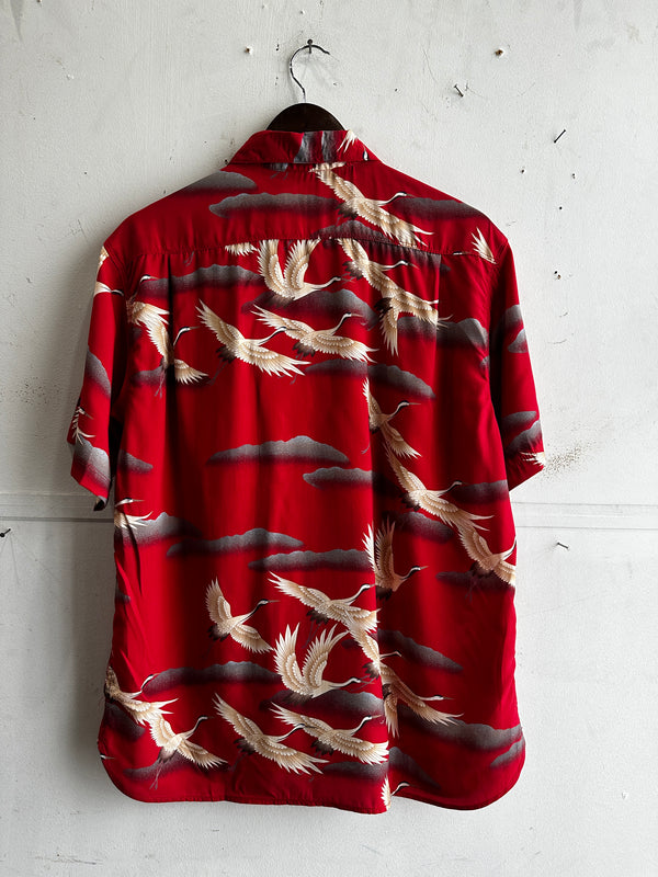 Hawaiian Shirt | Red Crane | Freenote Cloth