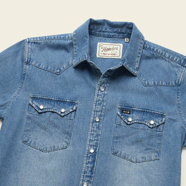 Dust Up Denim Snapshirt | Shaver Medium Wash | Howler Bros