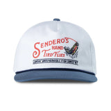 Hand Tied Flies Hat | White & Navy | Sendero Provisions Co.