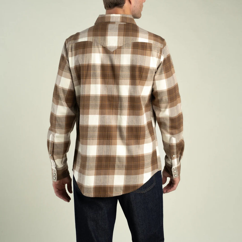 Durango Flannel Pearlsnap Shirt | Woodrow Plaid : Saddle | Sendero