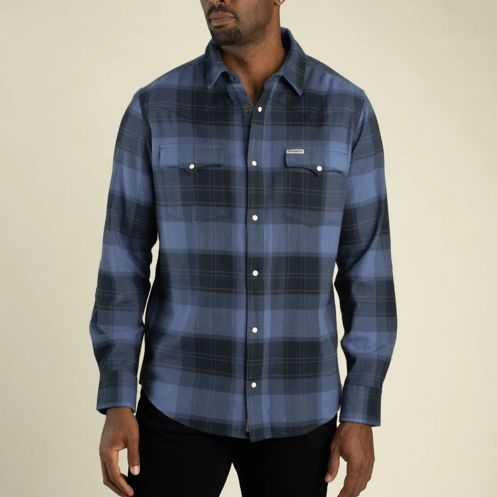 Durango Flannel Pearlsnap Shirt | Woodrow Plaid : Midnight
