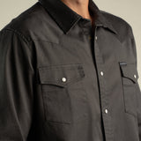 Wyatt Western Pearl Snap Solid Shirt | Basalt | Sendero Provisions Co