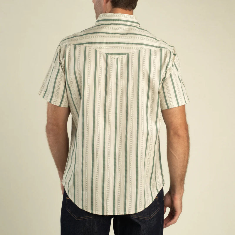 The Wyatt Pearl Snap S/S Shirt | Horseshoe Stripe Aloe | Sendero