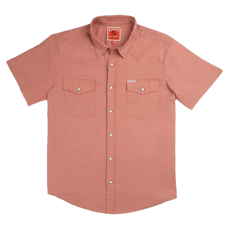 The Wyatt Pearl Snap S/S Solid Shirt | Nantucket Red | Sendero