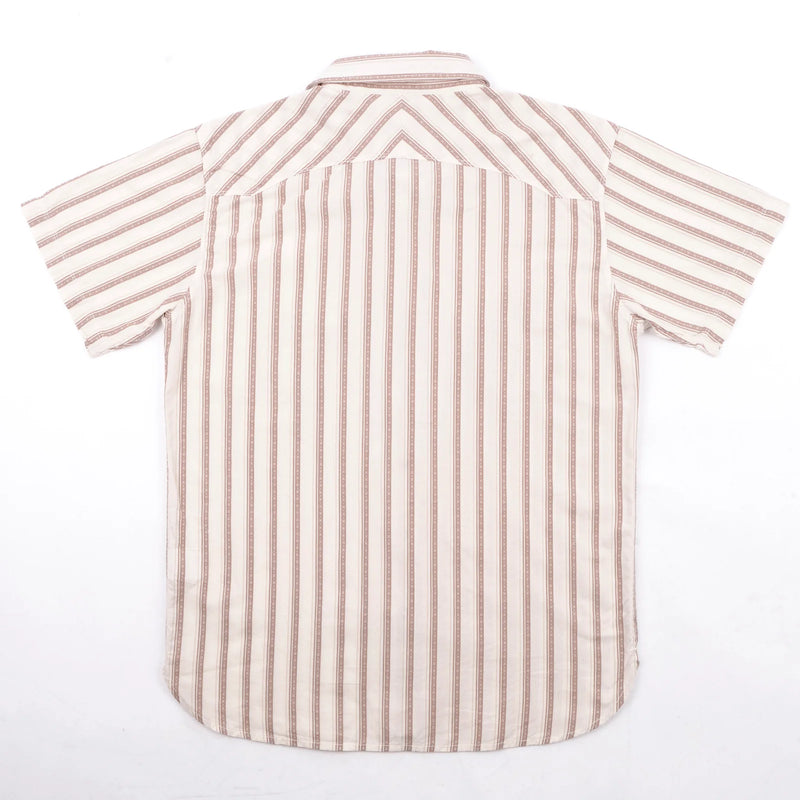 Calico S/S Shirt | Brown Stripe | Freenote Cloth