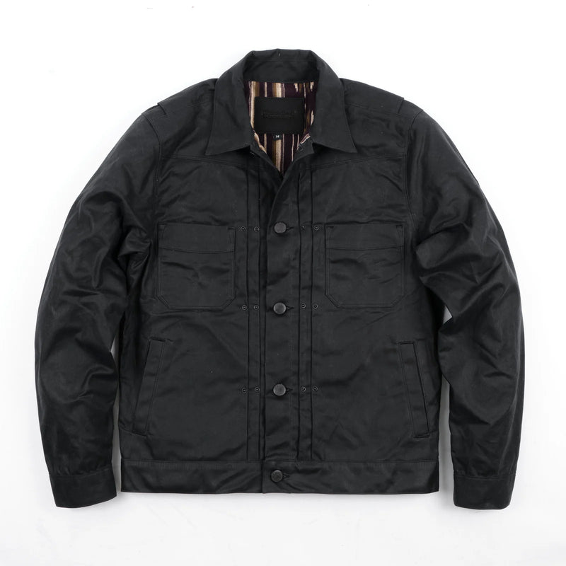 Riders Jacket | Black - Brown Interior | Freenote Cloth