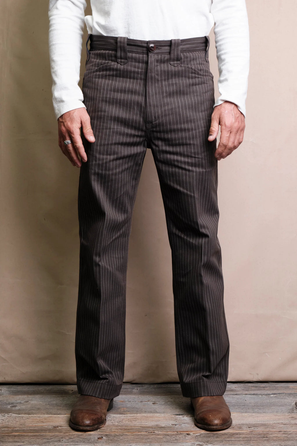 Duster Pant | Brown Stripe | Freenote Cloth – Manready Mercantile