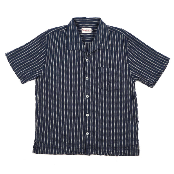 【美品】キモノシャツ NOT CONVENTIONAL Cayucos S/S Shirt | Jacquard Navy | Freenote Cloth – Manready