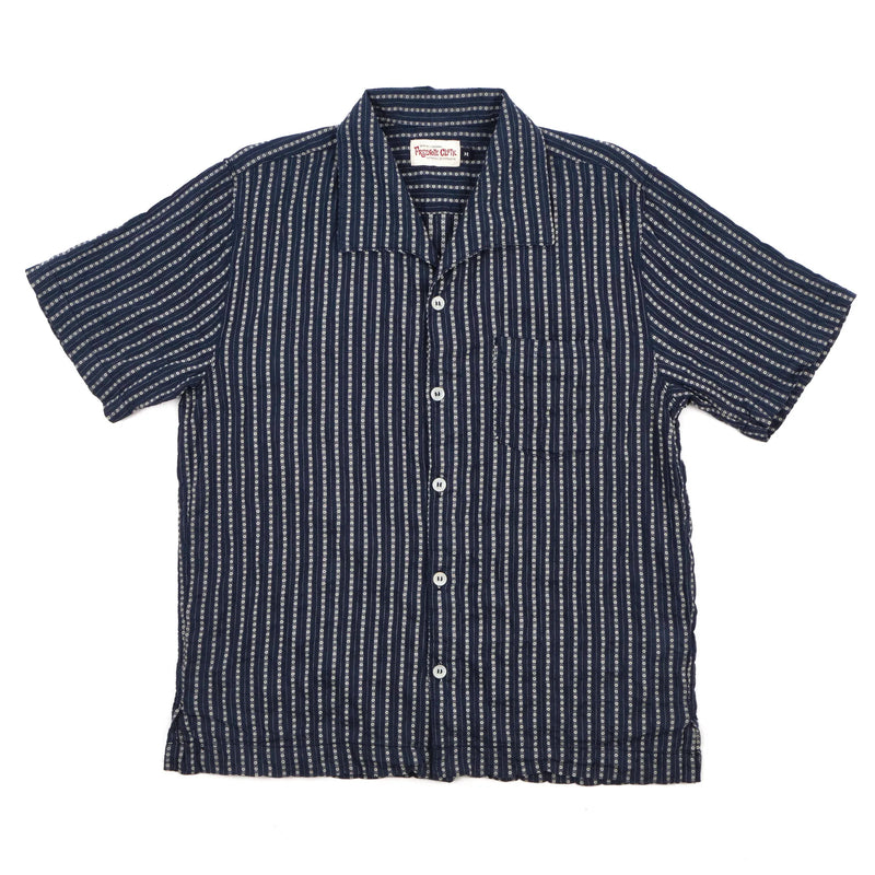Cayucos S/S Shirt | Jacquard Navy | Freenote Cloth – Manready