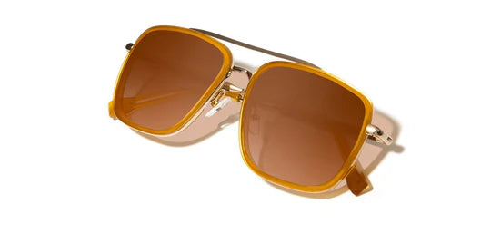 Grant Acetate Sunglasses | Caramel & Gold / Walnut | Brown Fade Polarized | Shwood