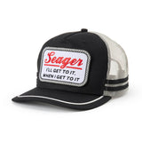 High Noon Trucker Snapback | Black & Cream | Seager Co.