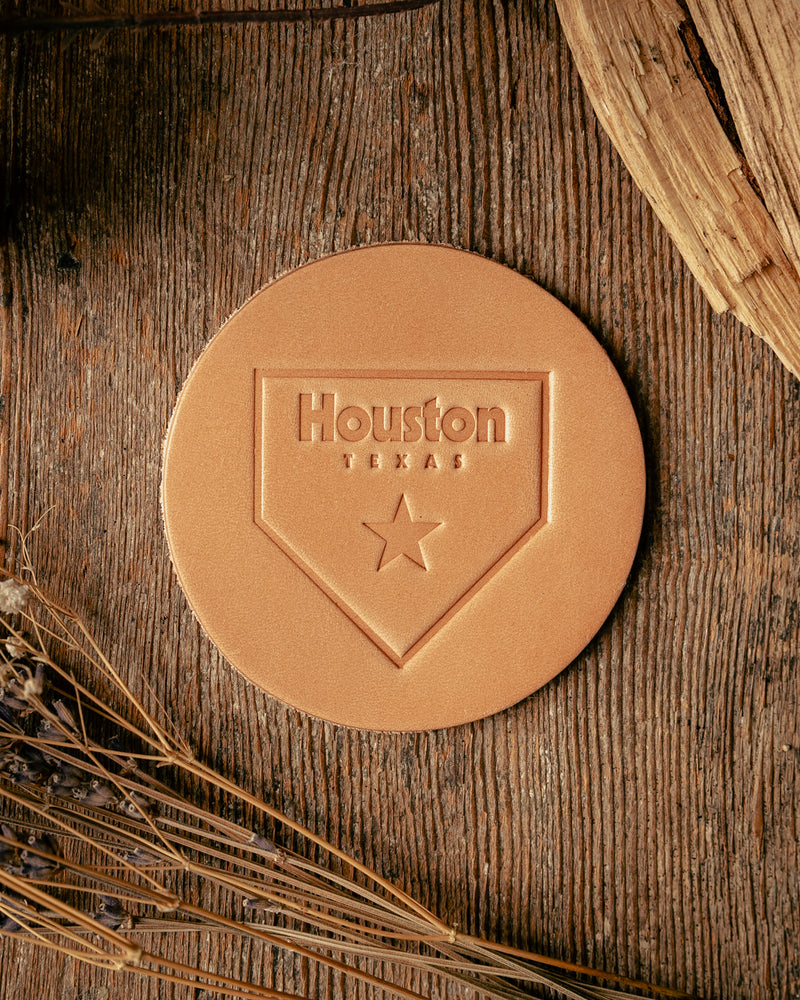 Leather Coaster | Houston Home Plate | Manready Mercantile