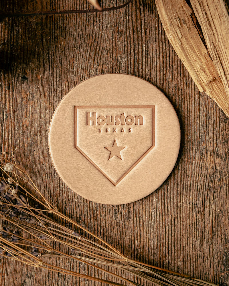 Leather Coaster | Houston Home Plate | Manready Mercantile