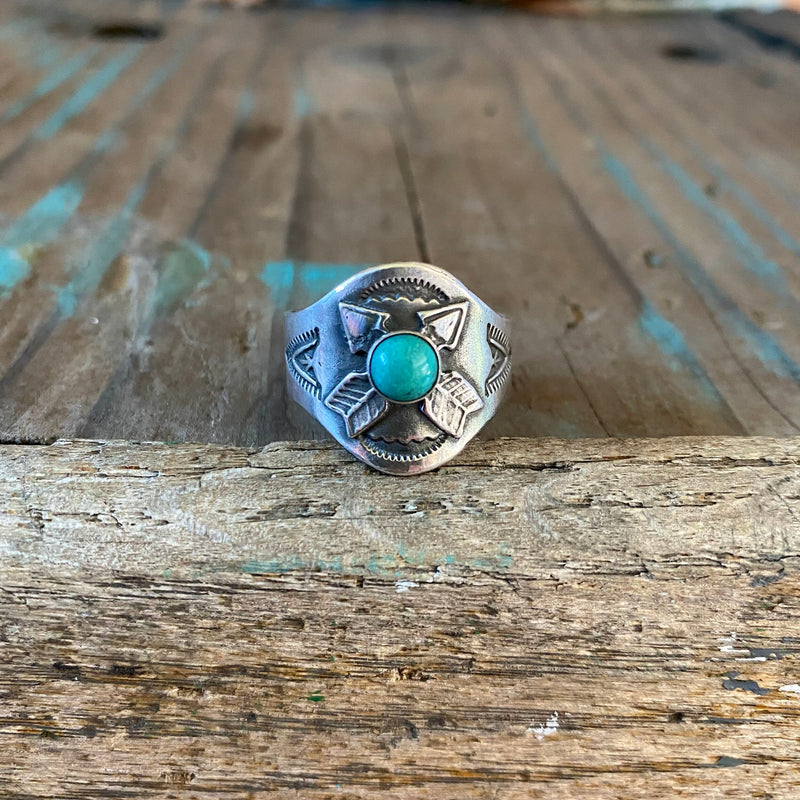 Crossed Arrow Cigar Band Ring | Turquoise | Red Rabbit Trading Co.