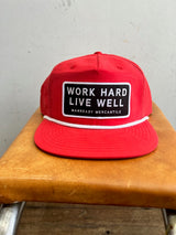 256 Richardson Hat | Work Hard Live Well | Black + White | Manready Mercantile