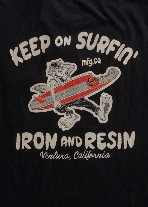 Keep On Surfin' Pocket Tee | Black | Iron & Resin