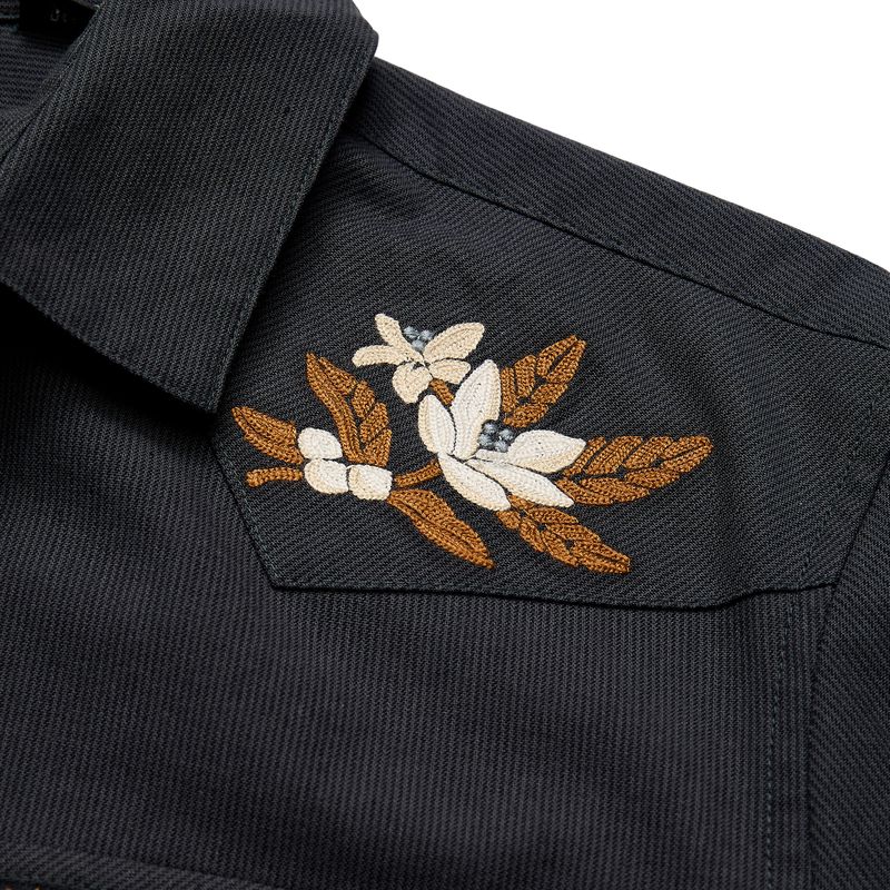 Crosscut Deluxe Snapshirt | Orange Blossoms : Antique Black