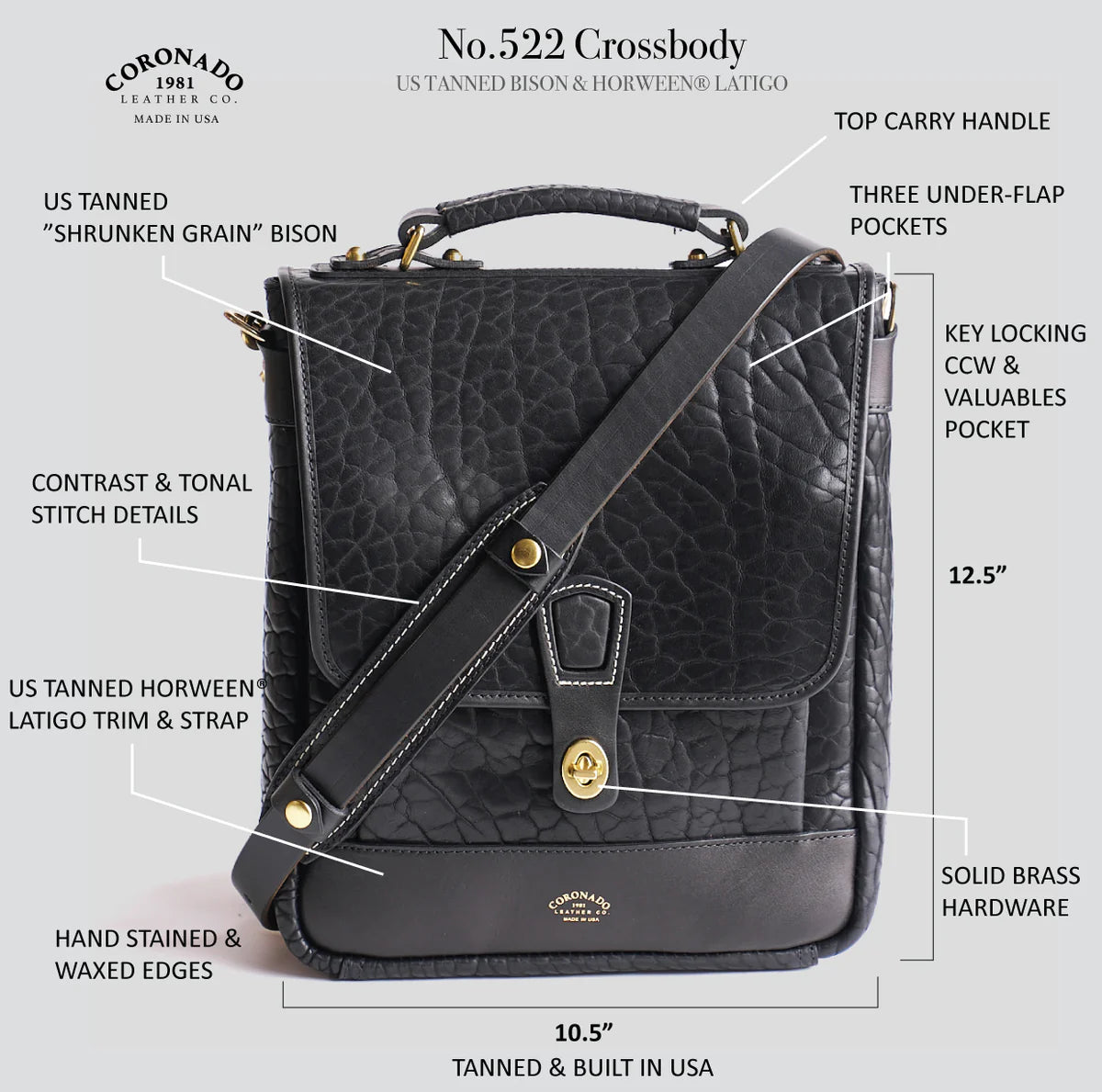 Bison Crossbody #522 | Black