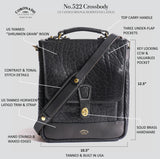 Bison Crossbody #522 | Black | Coronado Leather