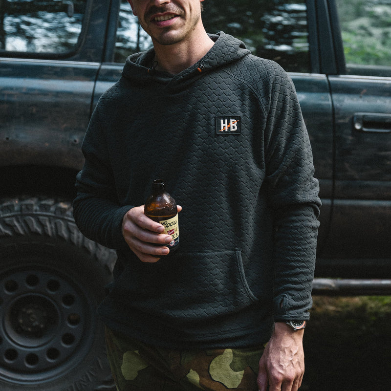 Palo Duro Fleece Hoodie | Mountain Grid Antique Black | Howler Bros