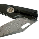 Hoffner Folding Snap Knife | Damascus Blade / Carbon Fiber Grip | Hoffner Knives