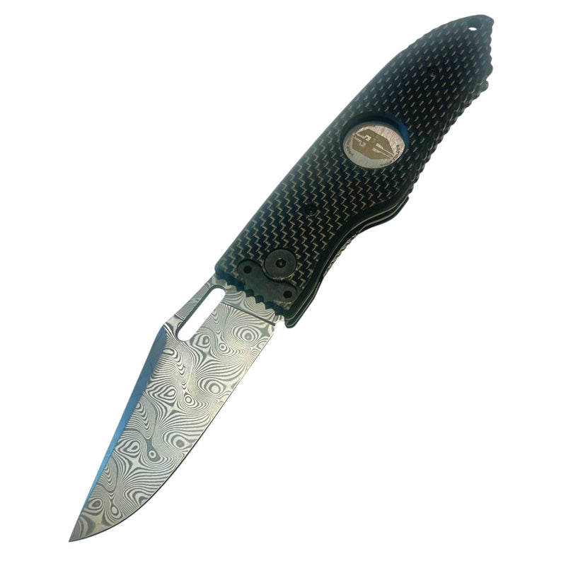 Hoffner Folding Snap Knife | Damascus Blade / Carbon Fiber Grip | Hoffner Knives