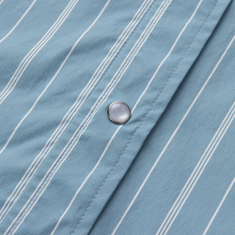 El Ranchero S/S Shirt | Slate Blue Stripe | Seager Co.