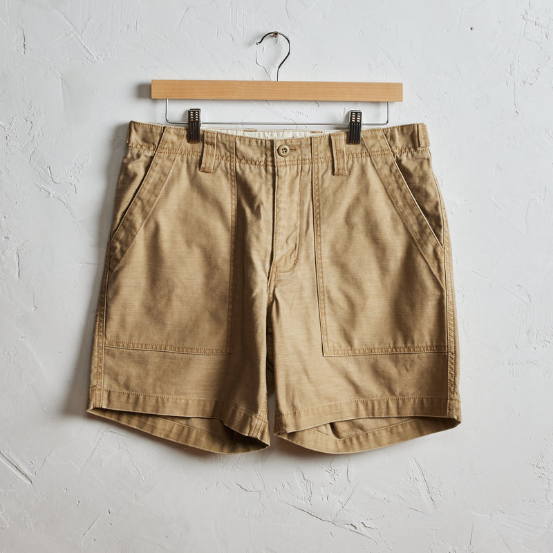 The Surplus Short | Khaki Reverse Sateen | Taylor Stitch