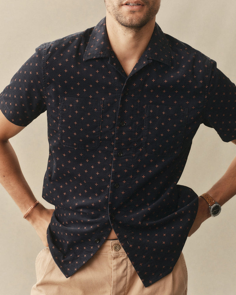 The Conrad Shirt | Navy Pigeon Foulard Pincord